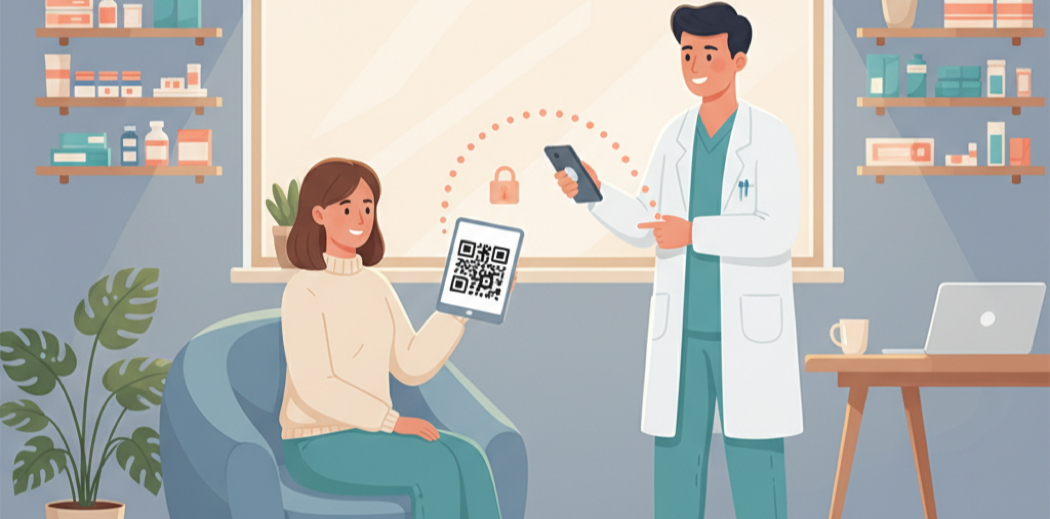 Share patient records with a QR code